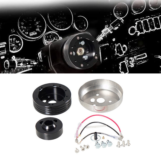 56 Hole Steering Wheel Polishe Hub Adapter Flaming River Ididit GM for Chevy Slblk