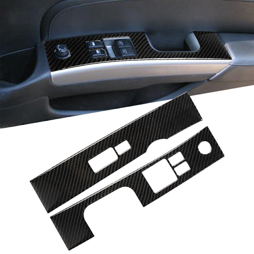Interior Window Lift Switch Panel Cover Trim Carbon Fiber Fit for Nissan 350Z 06-09 Q