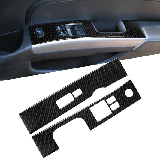 Interior Window Lift Switch Panel Cover Trim Carbon Fiber Fit for Nissan 350Z 06-09 Q