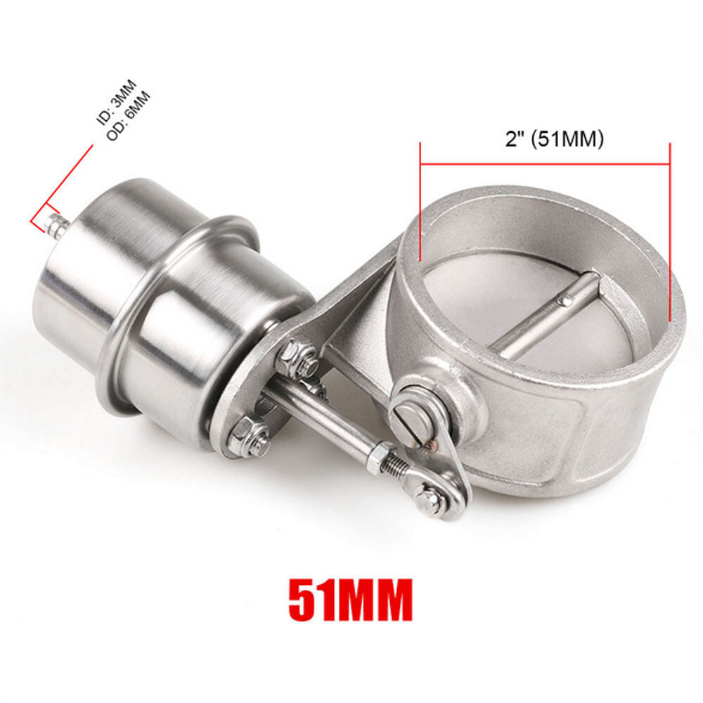 2 51mm Exhaust Control Valve Set Vacuum Actuator CLOSED Style Cut Downpipe Q