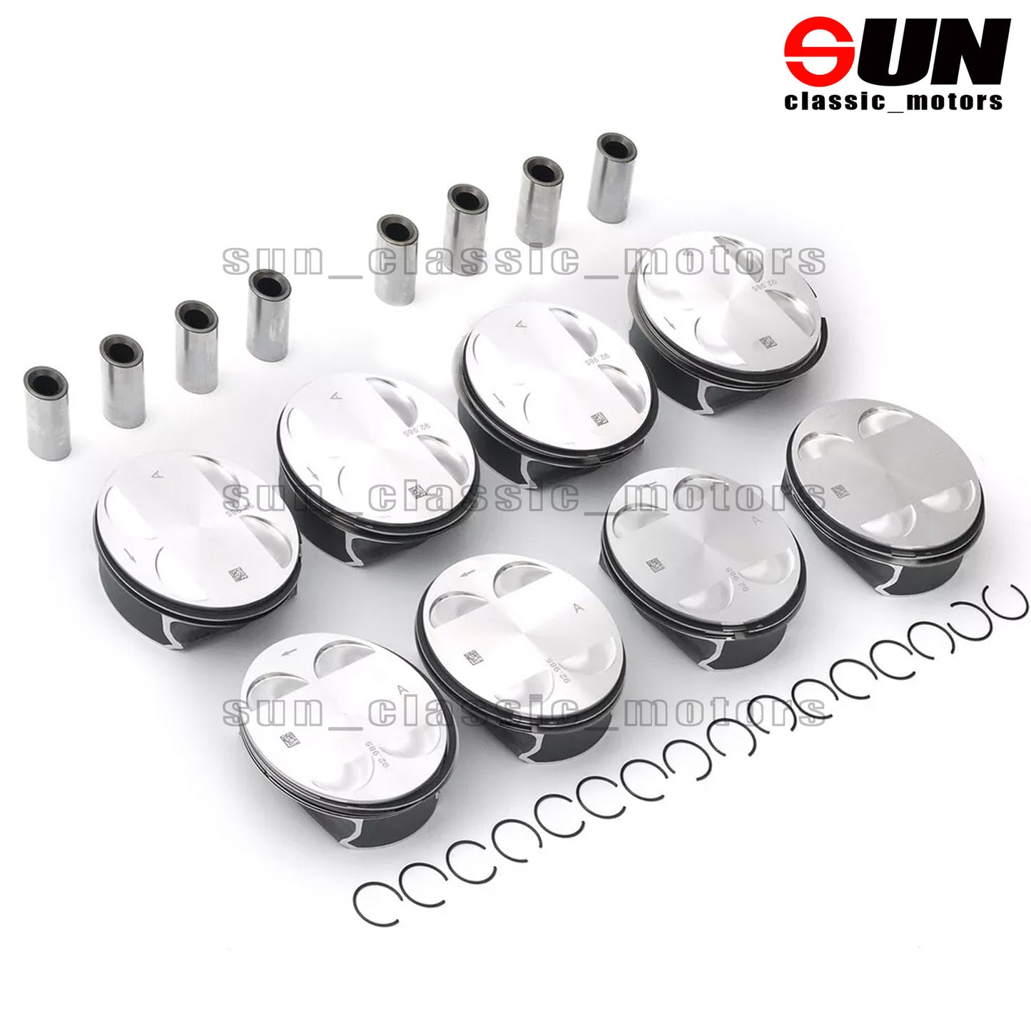 8-Piece Piston and Ring Set STD for 550i, 650i, 750i, X5, E63, E64, E53, E70, N62B48 4.8L