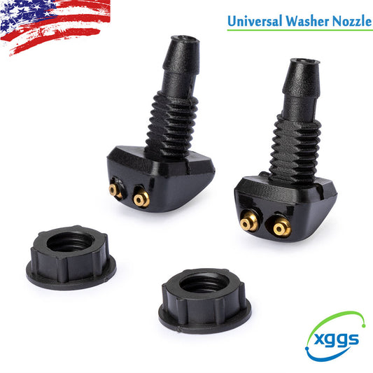 2 Pack Universal Dual Holes Windshield Washer Nozzle Wiper Water Spray Jet Q