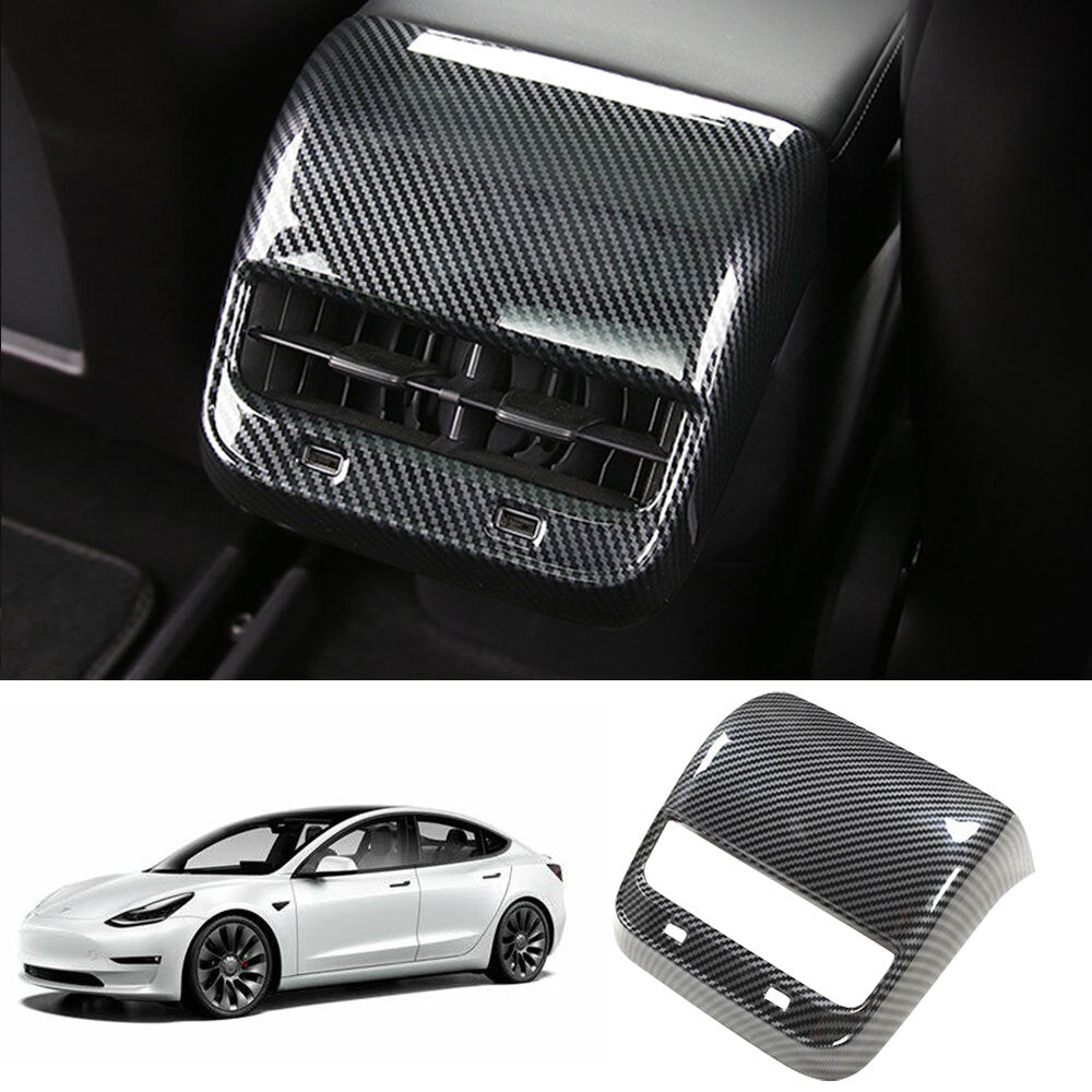 Suitable for Model 17-23 3Y Gloss Carbon Fiber ABS Rear Vent Socket Cover Decoration n