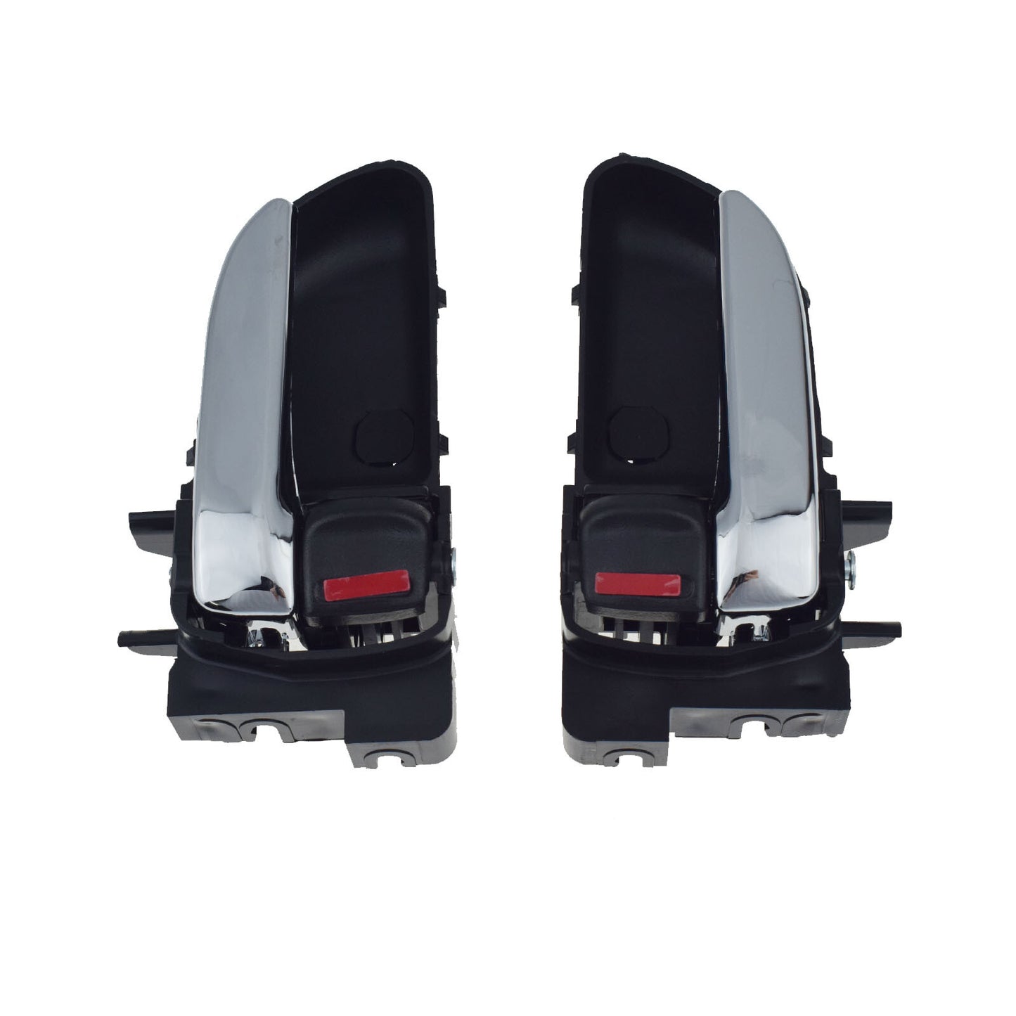 Two-piece shiny chrome interior door handles for Subaru Forester 2003-2008 models. n