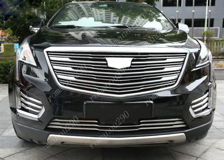 4x for Cadillac XT5 2017-2019 Steel Chrome Front Bumper Grill Molding Strip Trim