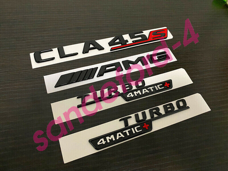 Gloss Black CLA45S AMG TURBO 4MATIC+ Replacement Badge for CLA AMG S C118 Series