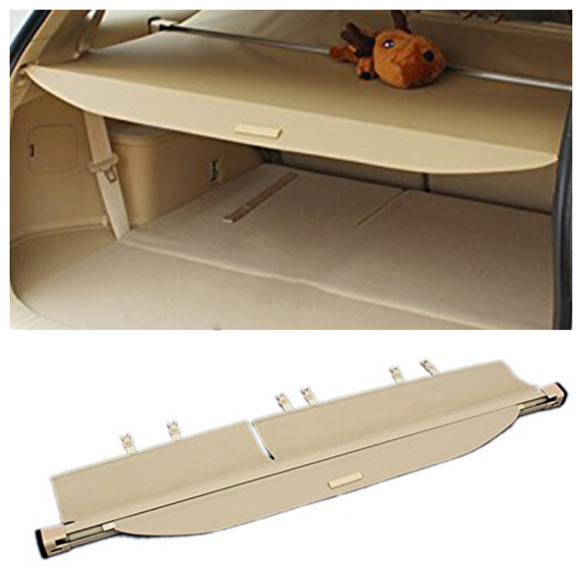 1X Beige Retractable Cargo Cover Rear Trunk Shade for Toyota Highlander 2014-19