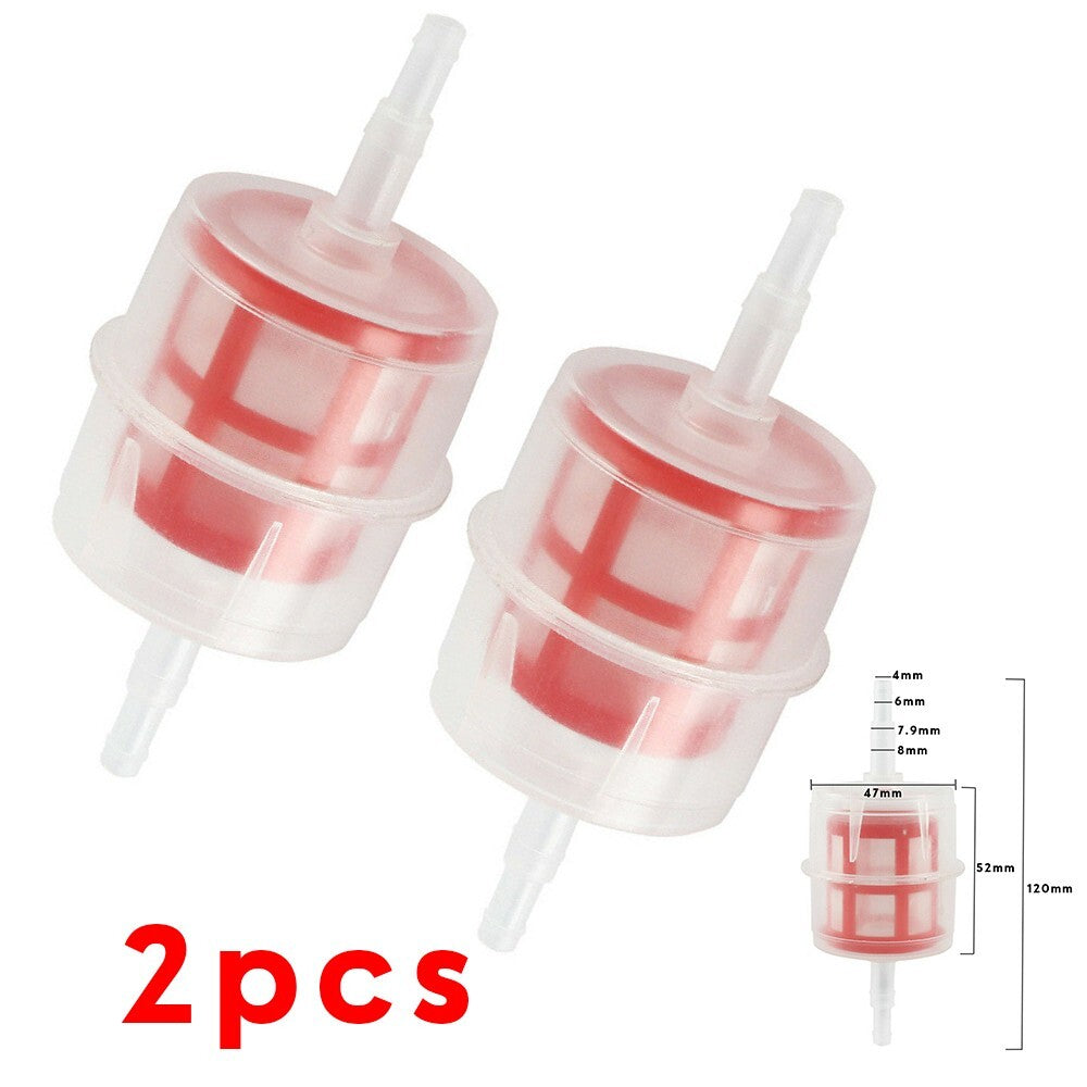 2pcs 6/8mm Filter Fuel Diesel For Lawnmowers Hose Inline Motorcycle Plastic New v