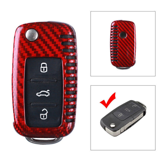 Remote Key Shell Cover Case for VW for Golf R32 for Jetta Rabbit Polo Carbon Fiber Car Q