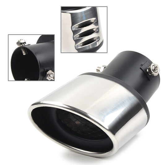 Sliver Universal Car Bent Rear Exhaust Pipe Tail Muffler Tip Round Accessories Q