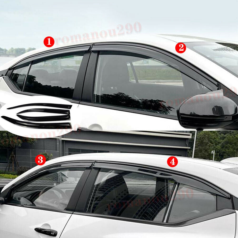 for Nissan Sentra 2020-23 BlackWindow Wind Visors Sun Rain Guard Vent Deflectors