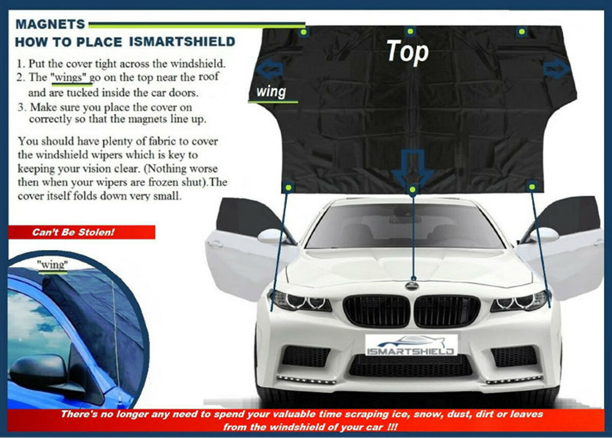 Car Windshield Snow Front Window Cover Ice Protector Shield W/Pouch All Season