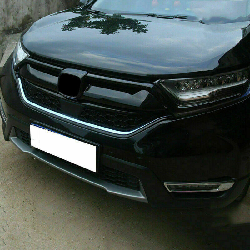 for Honda CRV CR-V 2017-2022 Gloss Black ABS Front Grille Cover Moulding Trim 1x
