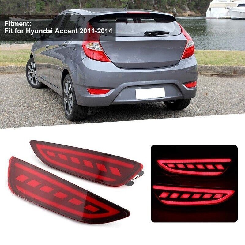 LED Rear Bumper Fog Lights/ Brake Warning Lights for Hyundai Accent Hatchback n