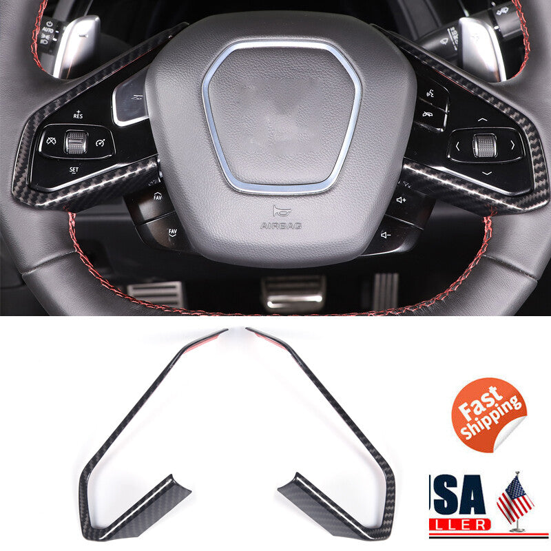Carbon fiber ABS steering wheel button frame suitable for Corvette C8 2020-2023. n