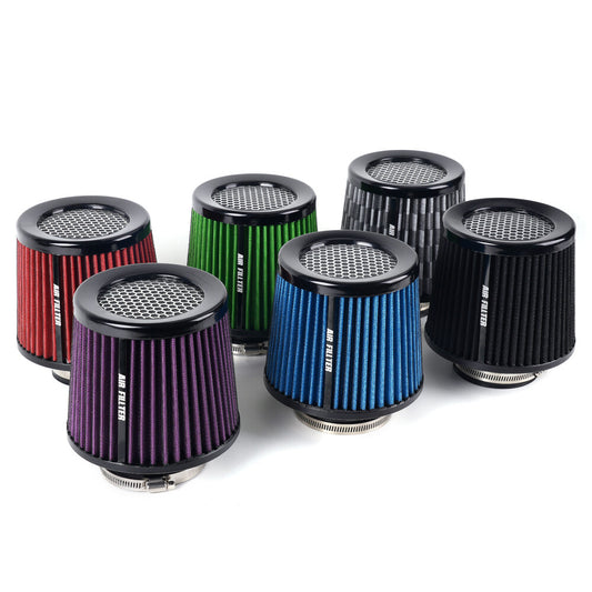 New 3 76mm High Flow Inlet Cold Air Intake Cone Replacement Dry Air Filter