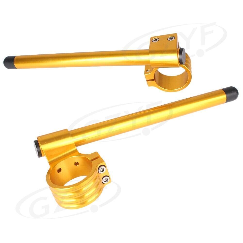 Pair Motorcycle 36mm Left+Right Clip On Handlebar Bar Fork Tube Universal Gold Q