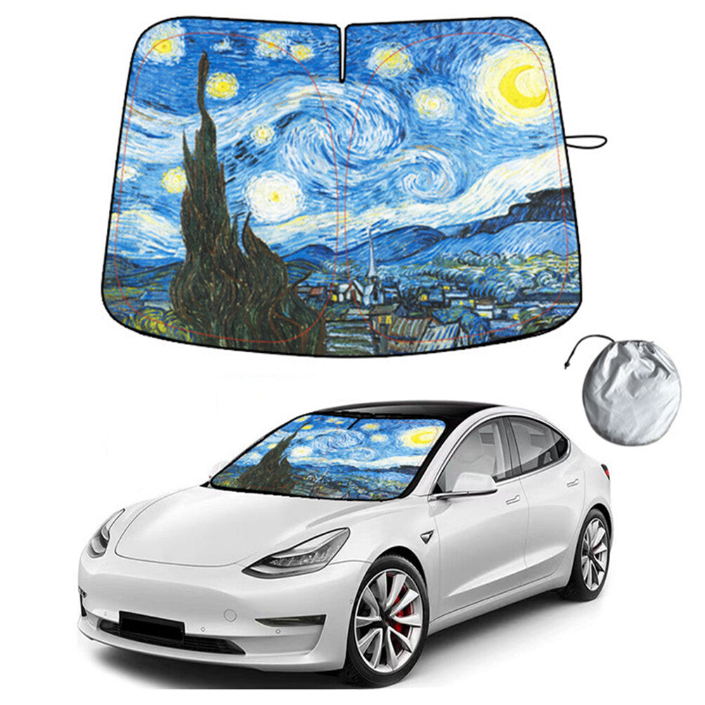 for Tesla Windshield Sunshade Model 3 for Model Y - 4 Layers Car Window Sun Shade US