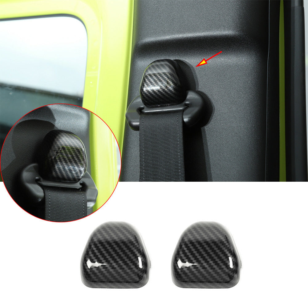 2¡Á Carbon Fiber ABS for Seat Safety Belt Buckle Cover Fit for Suzuki for Jimny 2019-2022