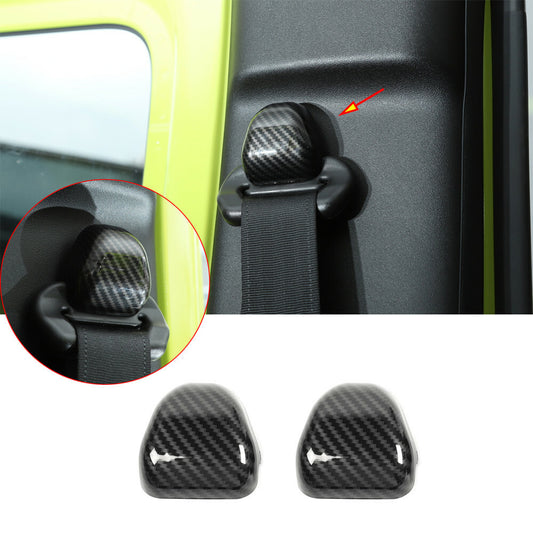 2¡Á Carbon Fiber ABS for Seat Safety Belt Buckle Cover Fit for Suzuki for Jimny 2019-2022