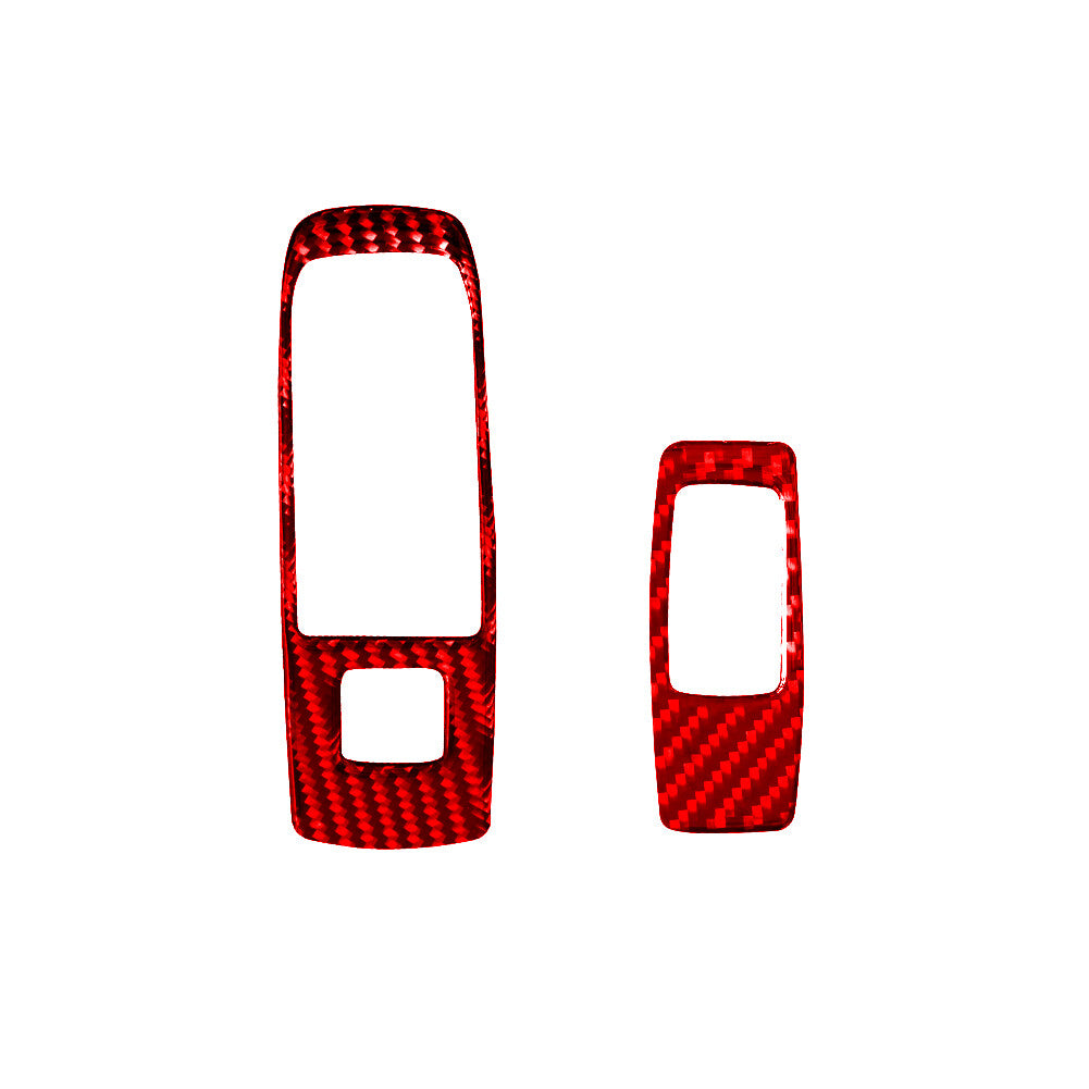 2 Red For 370Z 2009-2020 Carbon Fiber Multimedia Button Frame Cover Trim v