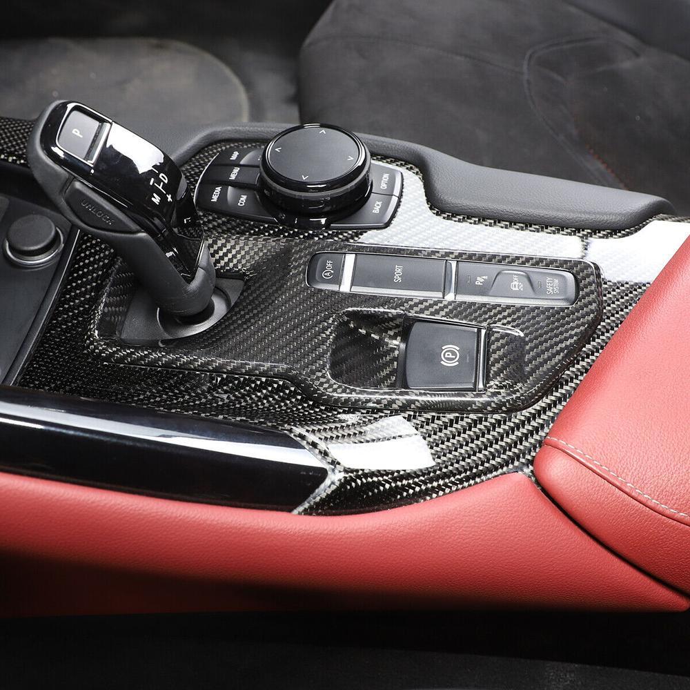 for Toyota Supra 19-2023 Console Gear Shift Panel Cover Real Carbon Accessories