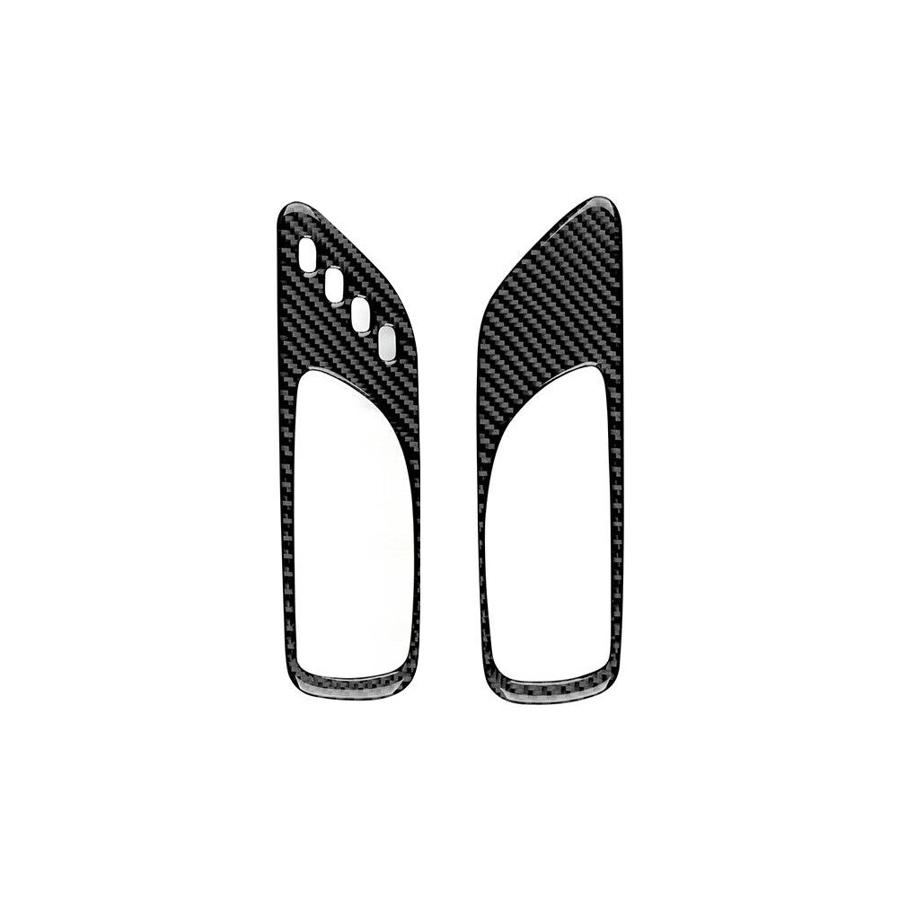 2Pcs Carbon Fiber Front Fog Light Strip Frame Trim For Macan 2015-2017 v