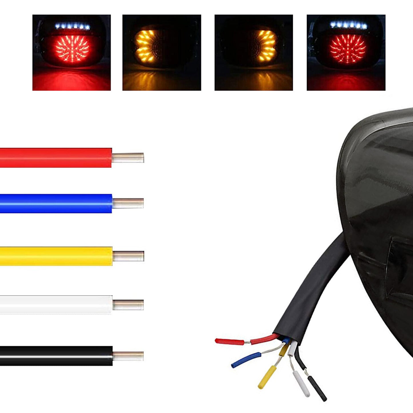 Smoke LED Tail Light Brake Turn Signal for Harley Touring Dyna Softail Sportster
