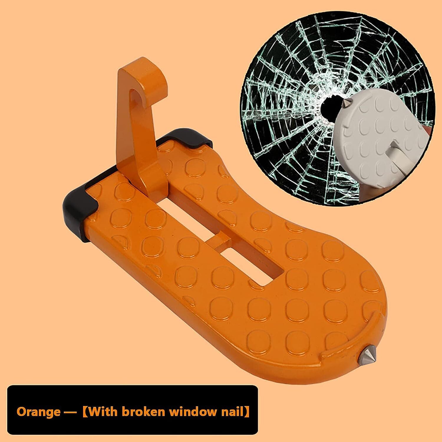 Orange Folding Car Door Latch Hook Step Foot Pedal Ladder for Jeep Truck SUV