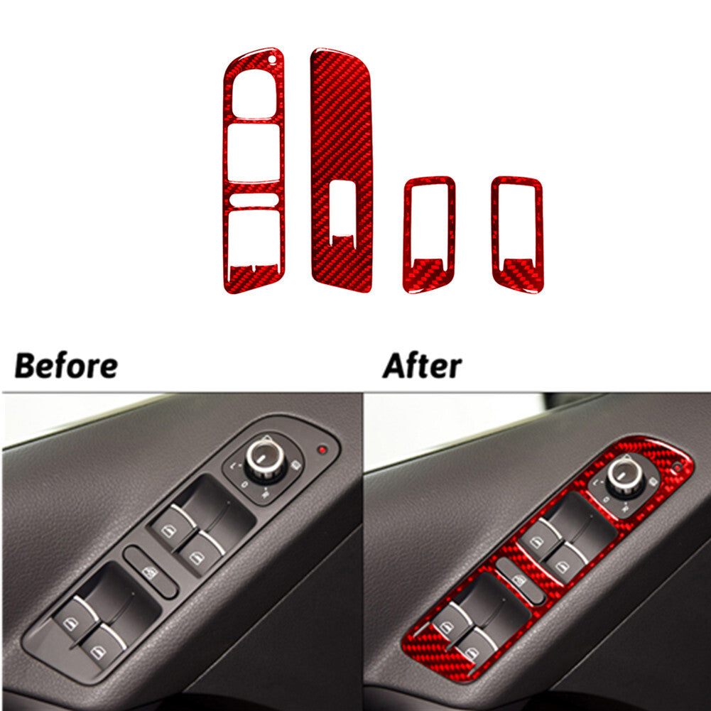 Red Carbon Fiber Passenger With Power Below Frame Trim for Dodge Durango 2014-20 v