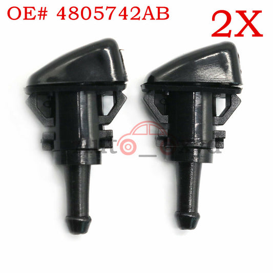 2-Piece Windshield Washer Cleaning Spray Nozzle for Chrysler for Dodge for Ram 4805742AB Q