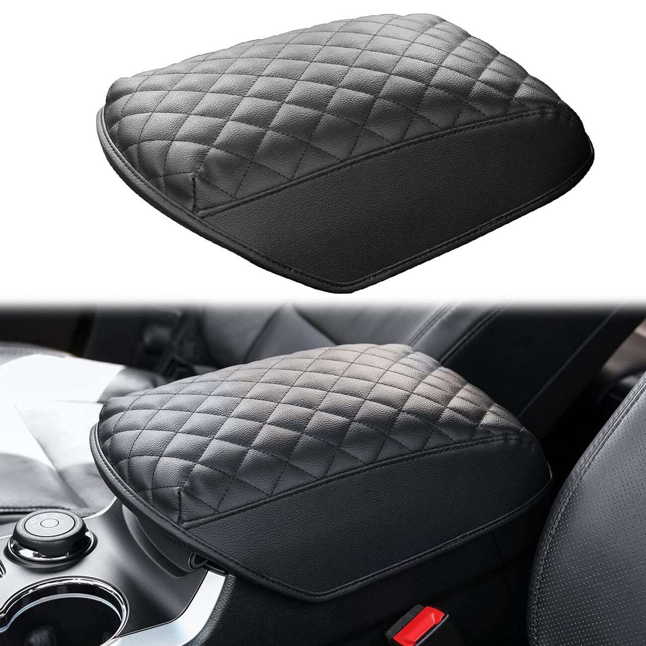 Leather fits 2011-2019 Explorer Center console armrest cushion cover - n