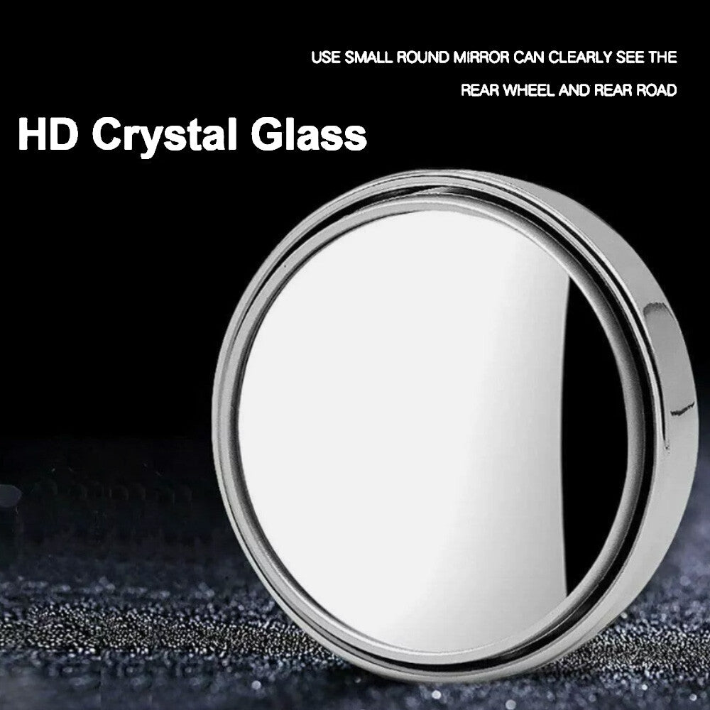 2x Adjustable Round HD Glass Convex Side Car Rear View Mirror Blind Spot Mirrors