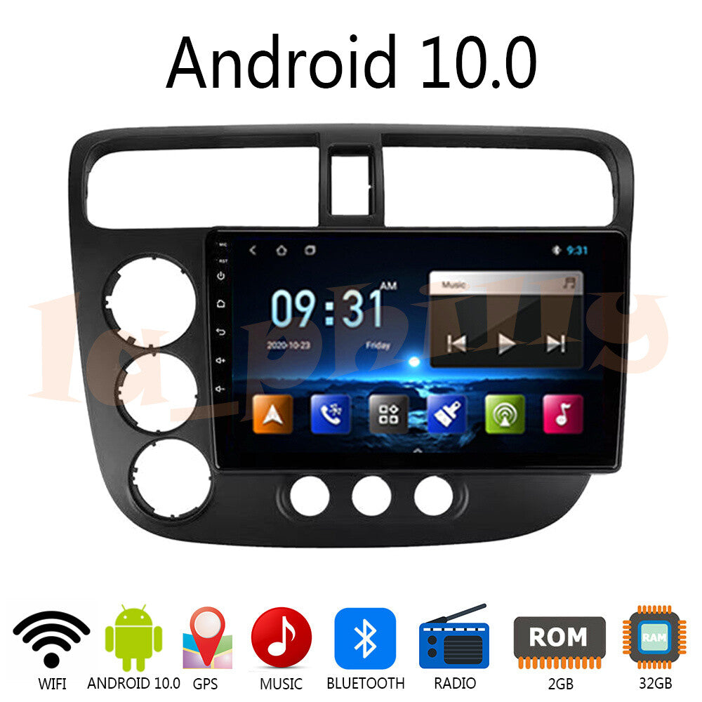 2G+32G Car Android 10.0 Stereo Radio GPS Navi Player WiFi for Honda for Civic 00-06 Q