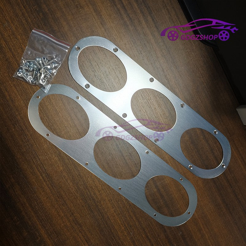 2pcs Universal Aluminum Rear Bumper Race Air Diversion Diffuser Panel Kit Silver