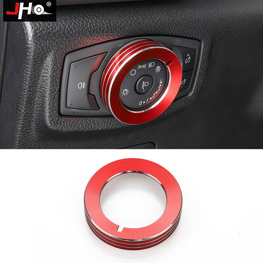 Car Headlight Switch Cover Trim Button Ring Frame for Ford F150