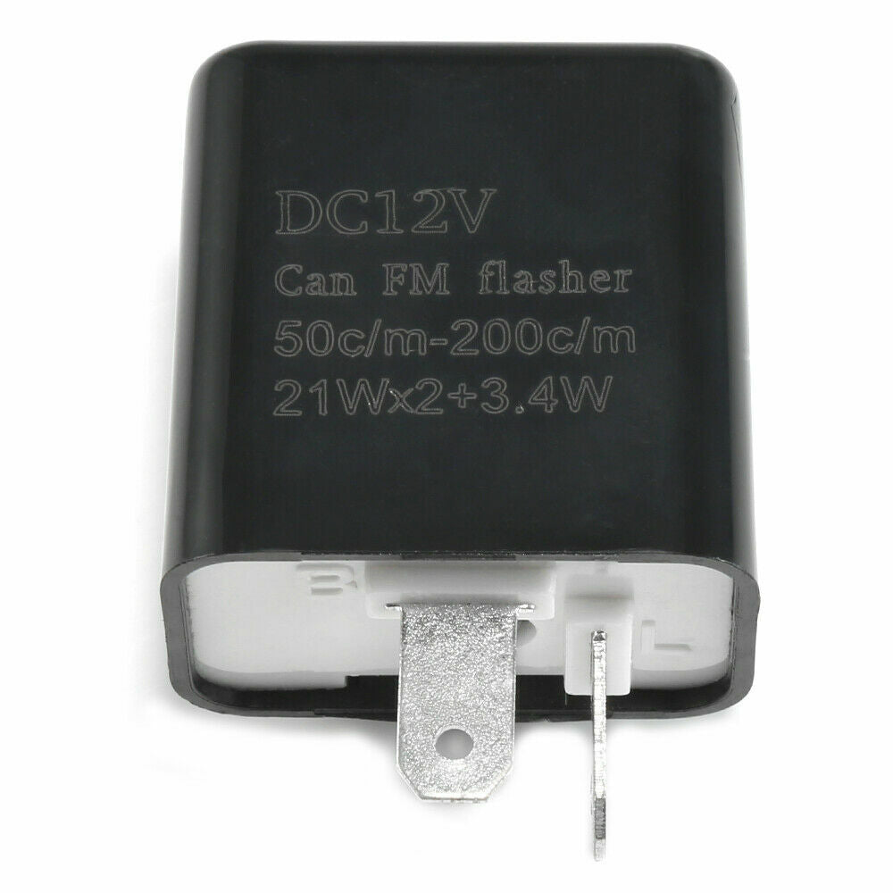 2x Adjustable LED Flasher Relay Turn Signal Blinker Light for Motorcycle 12V US