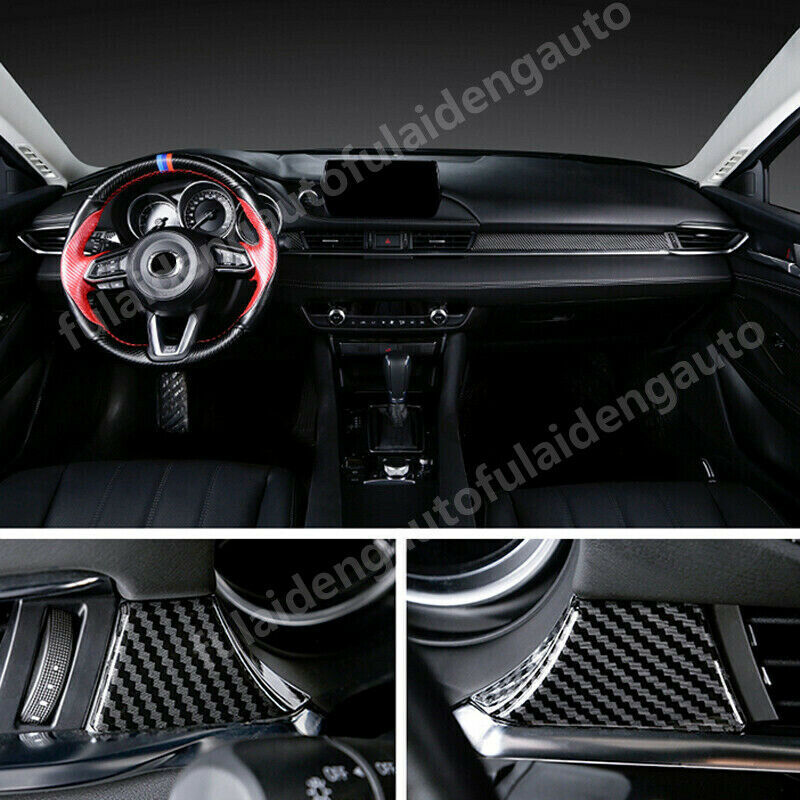 for Mazda 6 Atenza 2019-2021 Carbon Fiber ABS Dashboard Console Strip Cover Trim