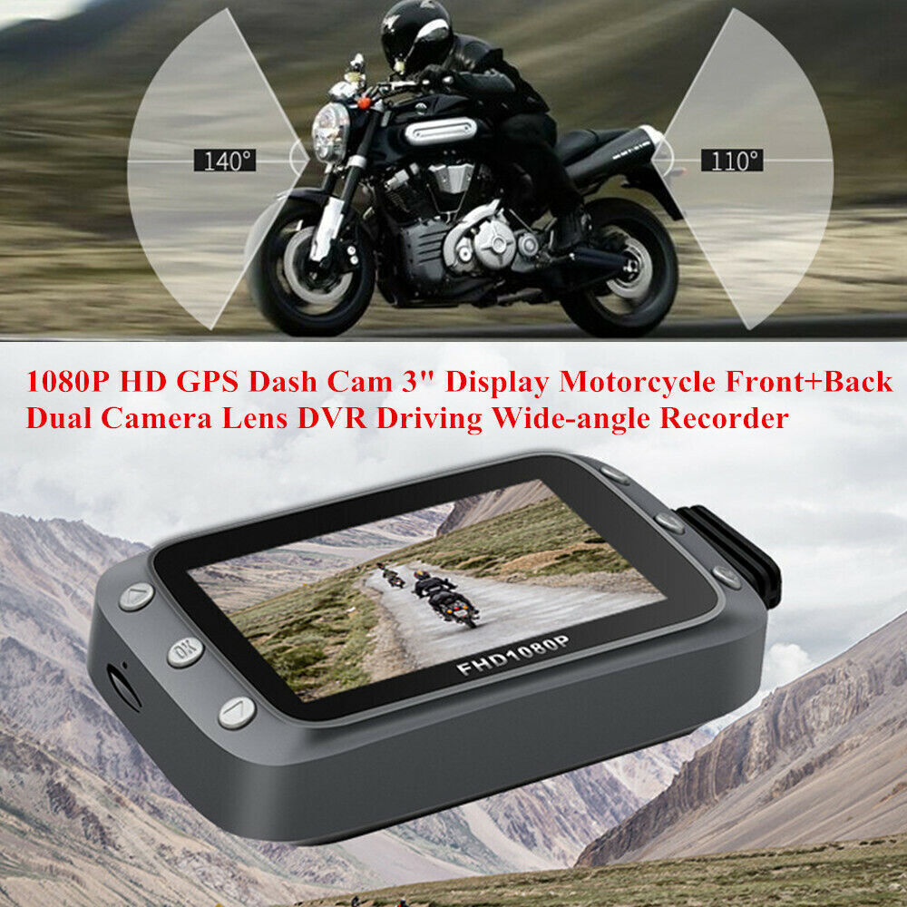 3-inch 1080P HD display motorcycle dual-camera lens DVR dashcam n