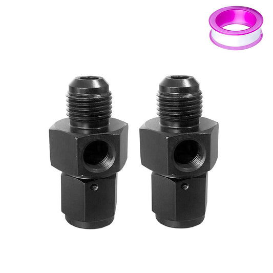 2Pcs Fuel Fitting 6AN Male to Female with 1/8 NPT Gauge Sensor Port Hose Adapter