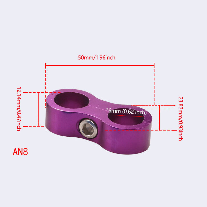 4-8Pcs AN8 Hose Separator Clamp Fitting Connector Oil Fuel Hose Line Adapter Q