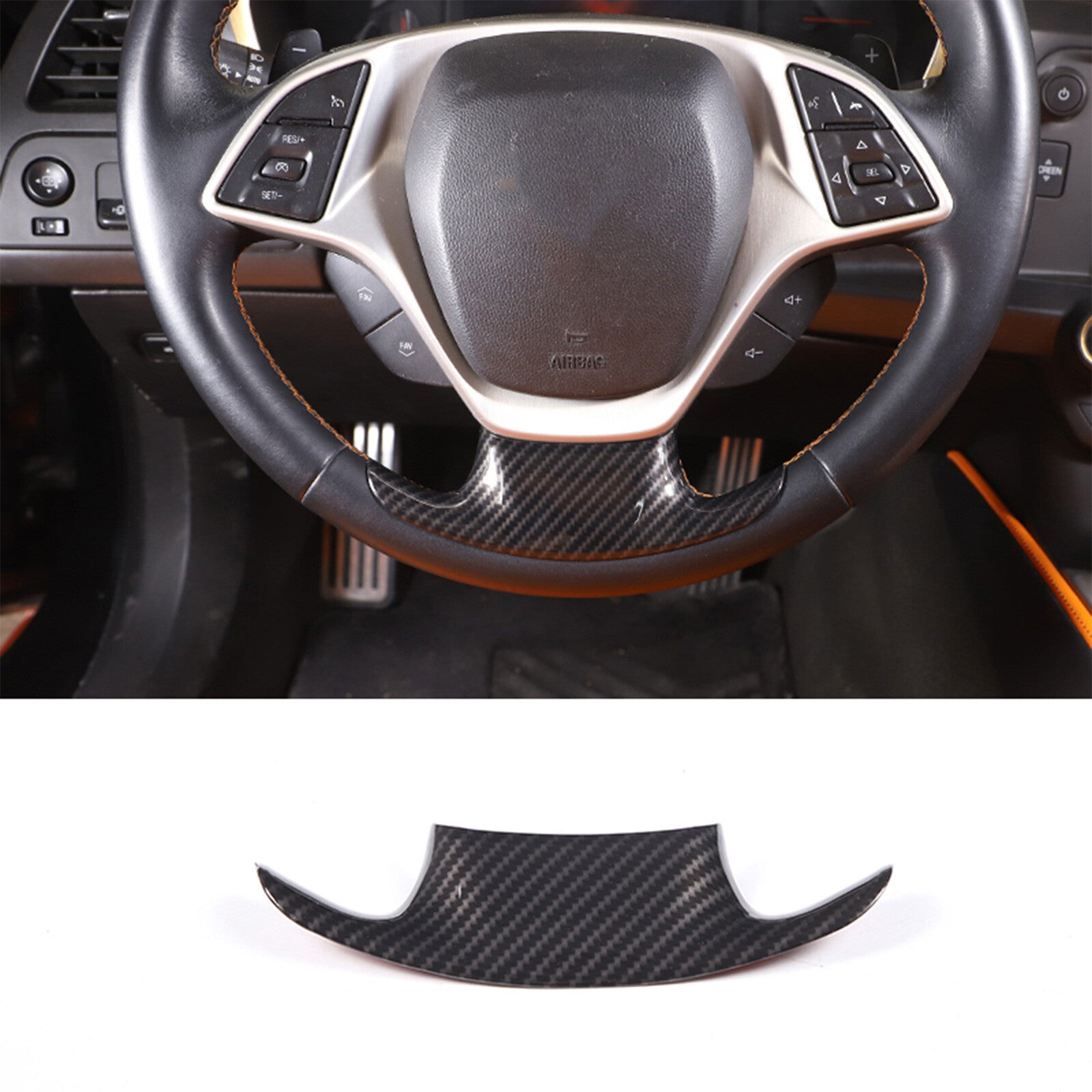 Carbon Fiber Passenger Center Grab Handle Decal Decal for Corvette C7 2014-2019- v