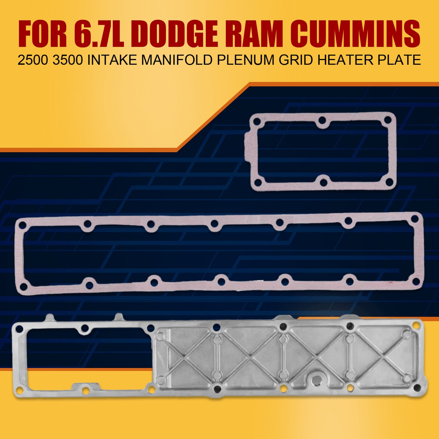 Plenum Grid heating plate suitable for 6.7L for Dodge for RAM 3500 2500 intake manifold Q