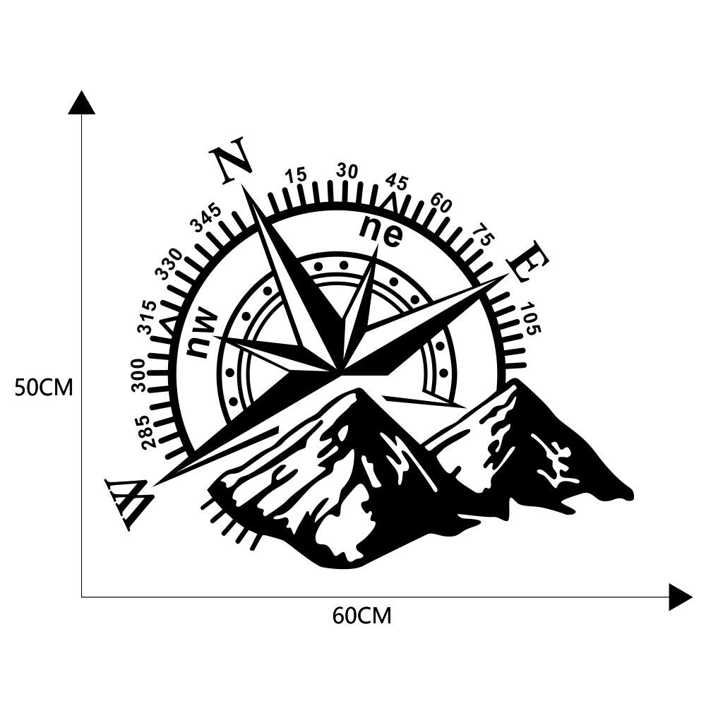 Car Hood Body Side Decal Mountain Compass Graphics Vinyl Sticker Accessories