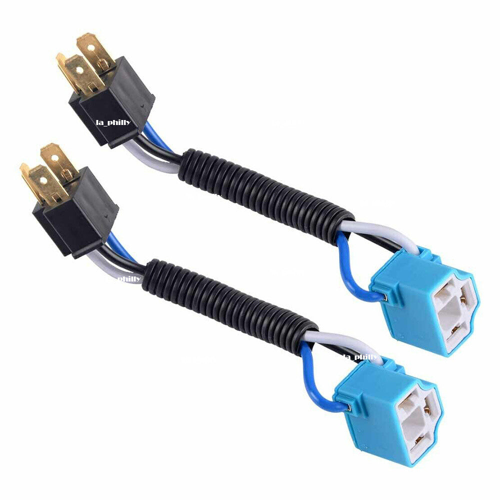 2Pcs H4 Headlight Light Bulb Angle Socket Plug Connector Wiring Harness Ceramic Q