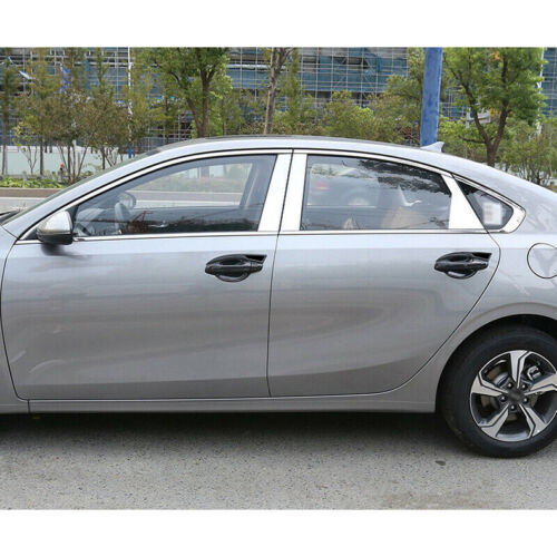 Chrome Pillar Panels for Kia Forte 2019-2021 6pc Set Door Trim Mirror Cover Kit