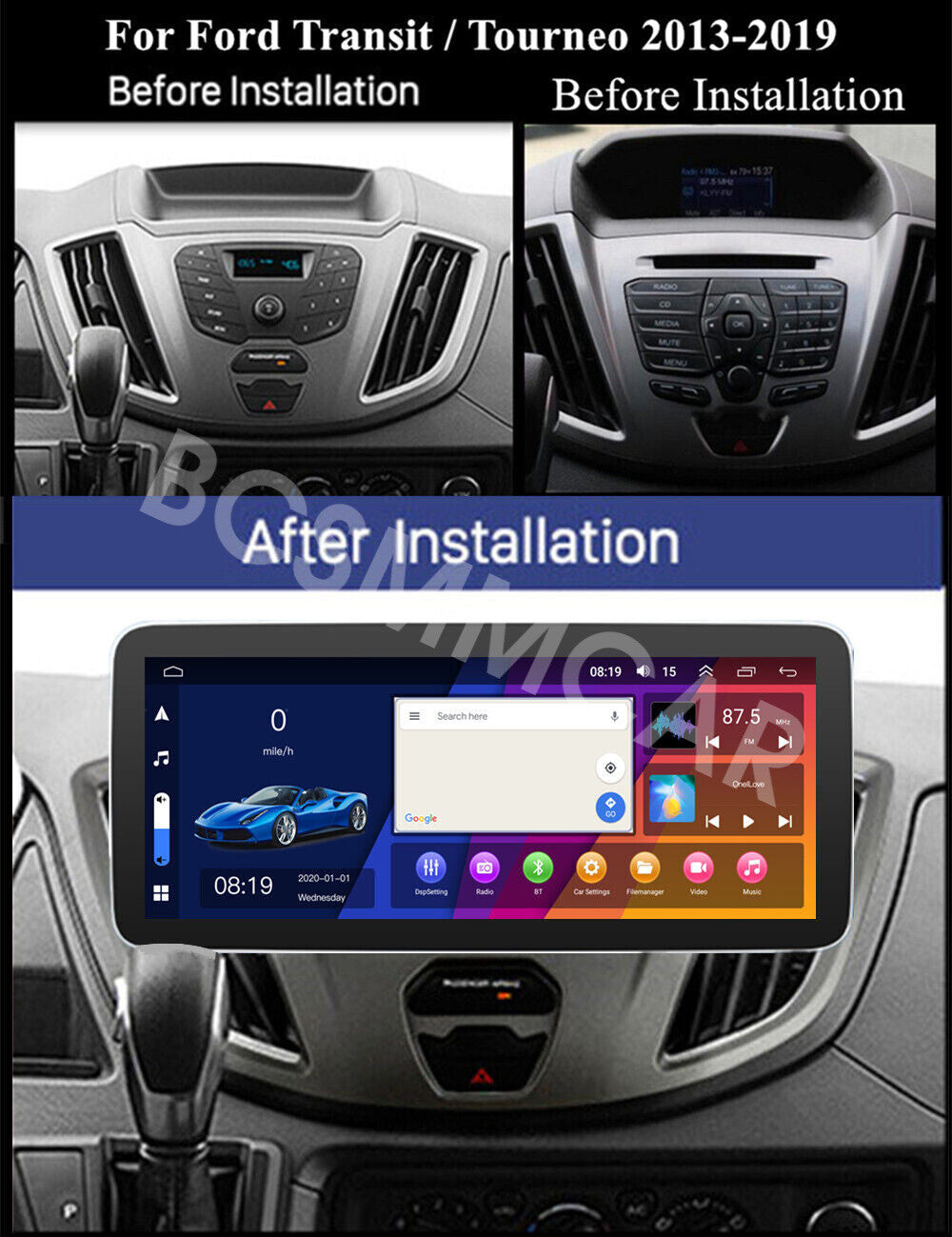 Fit For 2013-2019 for Ford Transit 2013-2019 12.3 Android 13 Car Stereo Radio GPS