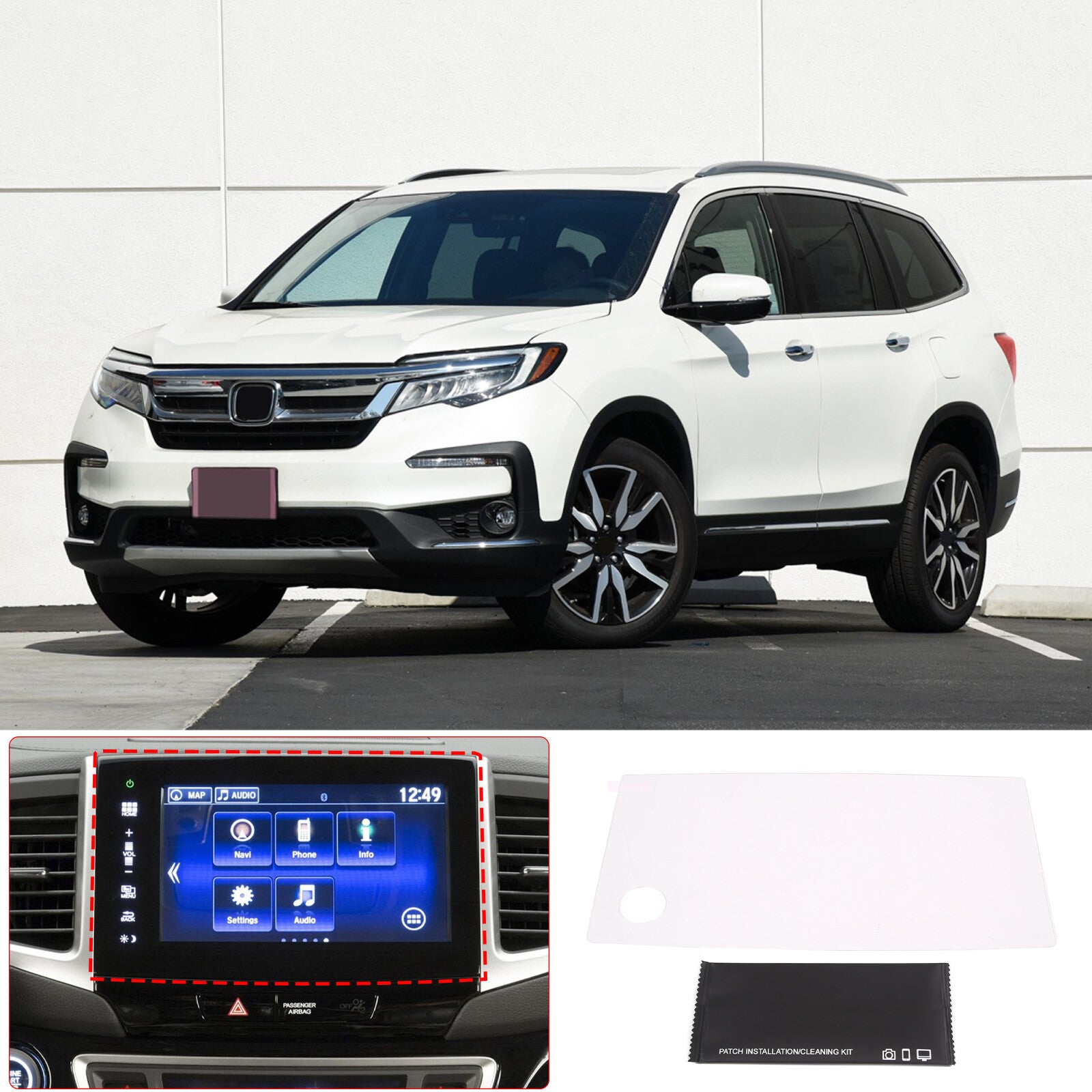 8-inch navigation display screen protector with tempered glass for Honda Pilot 2019-2022 n