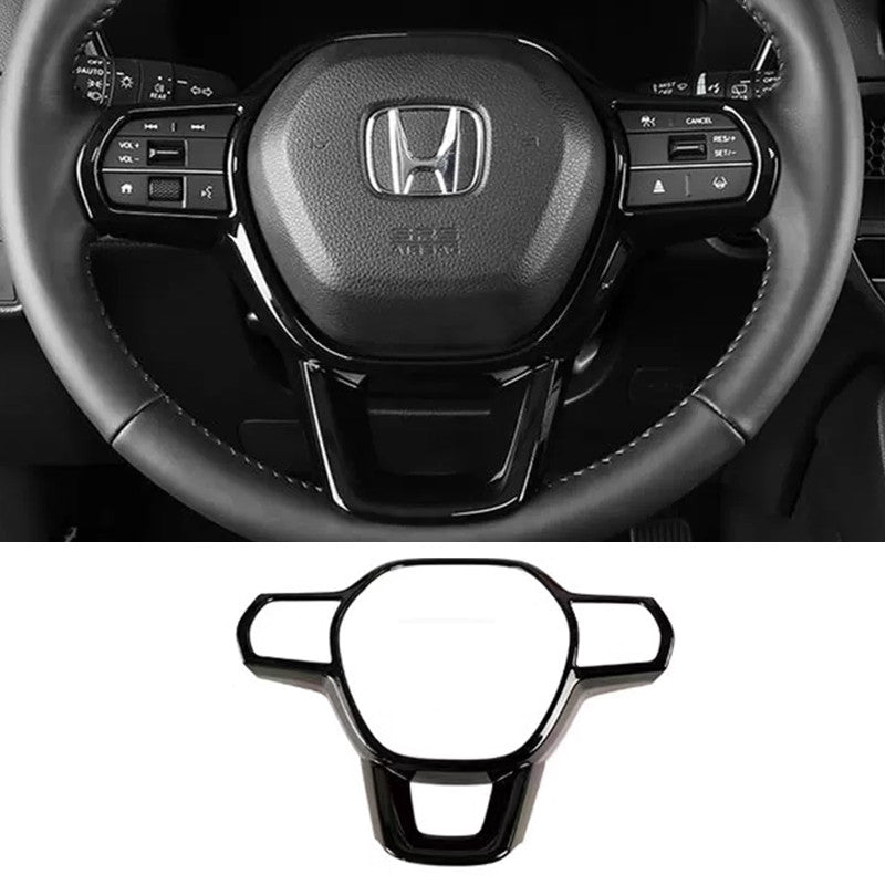 Bright black internal Steering Wheel Trim 1pcs for Honda CRV CR-V 2023 2024 v
