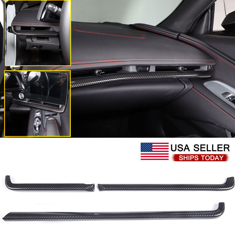 Carbon fiber ABS dashboard panel trim for Corvette C8 Z51 Z06 2020-23 - n